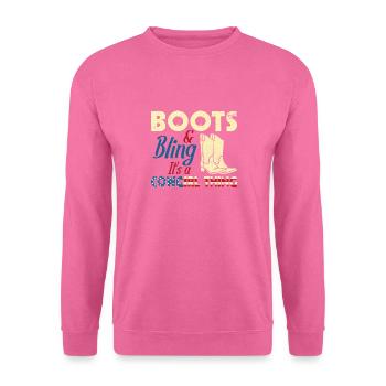 Western Lifestyle Stiefel Bling - Unisex Pullover - Pink - Vorne