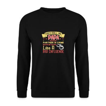 Ils m’appellent Papa Drôle de jour de papa Papa - Sweat-shirt Unisexe - noir - Devant - Alina (178cm) & Michal (187cm)