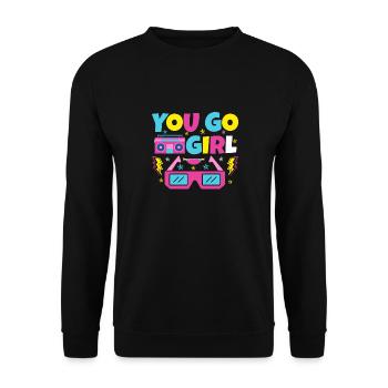 You go girl slogan design - Unisex Sweatshirt - black - Front - Alina (178cm) & Michal (187cm)