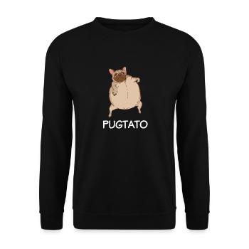 Pugtato Hunderasse Fettes Haustier Witz Humor - Unisex Pullover - Schwarz - Vorne - Alina (178cm) & Michal (187cm)