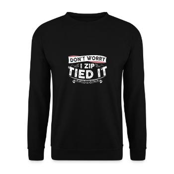 Ne vous inquiétez pas d’utiliser IT Garage - Sweat-shirt Unisexe - noir - Devant - Alina (178cm) & Michal (187cm)