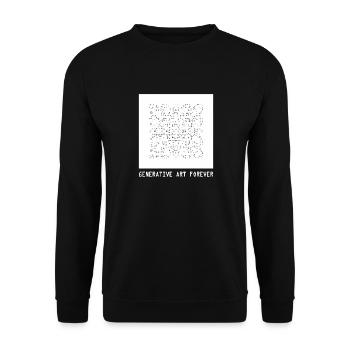 Generative Kunst Programmiert Für Immer Bildcode - Unisex Pullover - Schwarz - Vorne - Alina (178cm) & Michal (187cm)