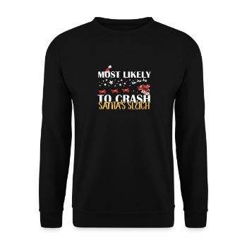 Most likely, the sled will crash - Unisex Sweatshirt - black - Front - Alina (178cm) & Michal (187cm)