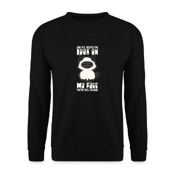 Despite my facial expression, you're always talking - Unisex Sweatshirt - black - Front - Alina (178cm) & Michal (187cm)