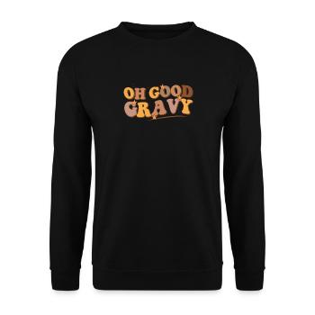 Oh Gute Soße Zitat Abendessen Essen Lecker - Unisex Pullover - Schwarz - Vorne - Alina (178cm) & Michal (187cm)