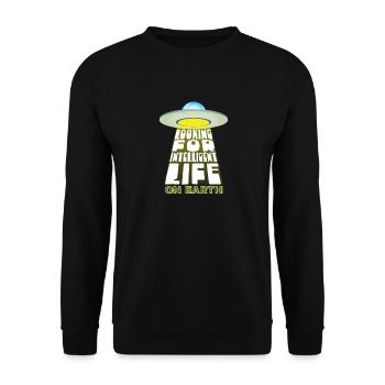 In search of intelligent life on - Unisex Sweatshirt - black - Front - Alina (178cm) & Michal (187cm)