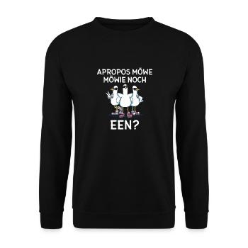 Apropos Möwe Möwie Noch een Norddeutschland - Unisex Pullover - Schwarz - Vorne - Alina (178cm) & Michal (187cm)