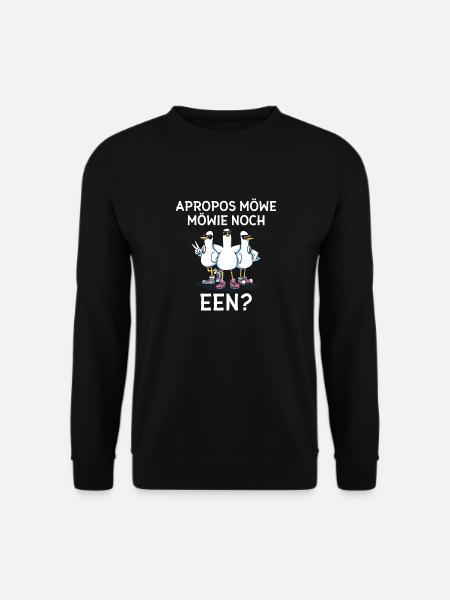 Apropos Möwe Möwie Noch een Norddeutschland - Unisex Pullover - Schwarz