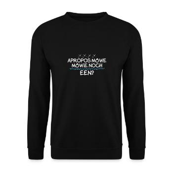 Apropos Möwe Möwie Noch een Norden Norddeutscher - Unisex Pullover - Schwarz - Vorne - Alina (178cm) & Michal (187cm)