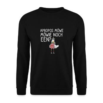Apropos Möwe Möwie Noch een Norden Norddeutsche - Unisex Pullover - Schwarz - Vorne - Alina (178cm) & Michal (187cm)