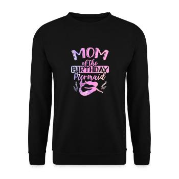 Maman De L’Anniversaire Sirène Mythique Créature Fin - Sweat-shirt Unisexe - noir - Devant - Alina (178cm) & Michal (187cm)