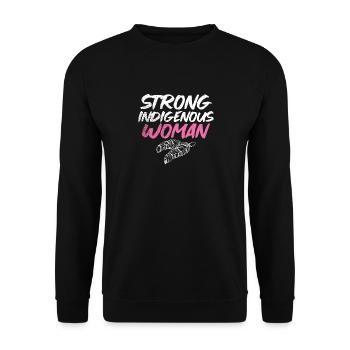Strong Indigenous Woman Native American - Unisex Sweatshirt - black - Front - Alina (178cm) & Michal (187cm)