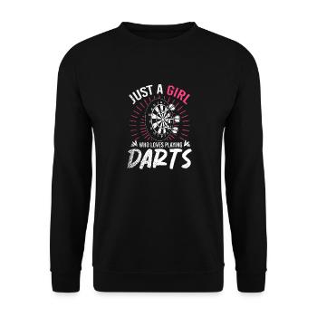 Juste une fille qui aime jouer au Darts Disc Club - Sweat-shirt Unisexe - noir - Devant - Alina (178cm) & Michal (187cm)