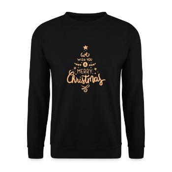 merry Christmas 16 - Unisex Pullover - Schwarz - Vorne - Alina (178cm) & Michal (187cm)