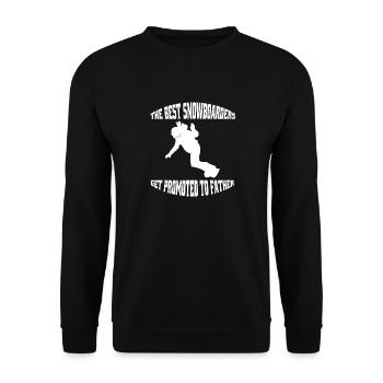 Snowboard Vater Wintersport Snowboardfahrer Papa - Unisex Pullover - Schwarz - Vorne - Alina (178cm) & Michal (187cm)