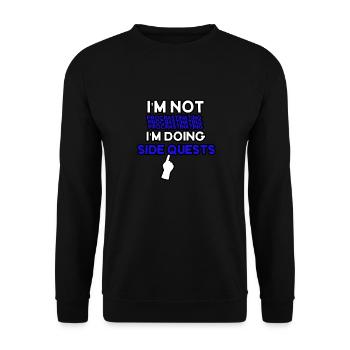 I'm not procrastinating I'm doing side quests - Unisex Sweatshirt - black - Front - Alina (178cm) & Michal (187cm)