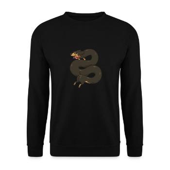 Funny long Dachshund Dog Fun Dachshund - Unisex Sweatshirt - black - Front - Alina (178cm) & Michal (187cm)