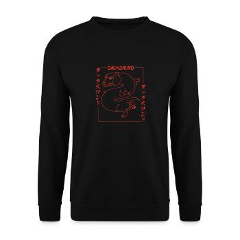 Japanese Dachshund Dragon Dog Fun Dachshund - Unisex Sweatshirt - black - Front - Alina (178cm) & Michal (187cm)