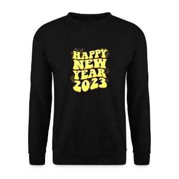Silvesterparty Countdown - Frohes Neues Jahr - Unisex Pullover - Schwarz - Vorne - Alina (178cm) & Michal (187cm)