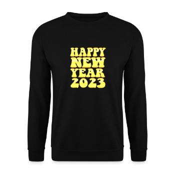 Célébration du Nouvel An 2023 - Bonne année 2023 - Sweat-shirt Unisexe - noir - Devant - Alina (178cm) & Michal (187cm)
