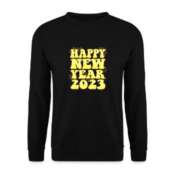 Au revoir 2022 Bonjour 2023 - Nouvel An 2023 - Sweat-shirt Unisexe - noir - Devant - Alina (178cm) & Michal (187cm)