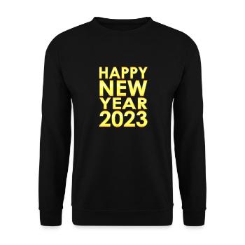Fête pour le Nouvel An 2023 - Bonne année - Sweat-shirt Unisexe - noir - Devant - Alina (178cm) & Michal (187cm)