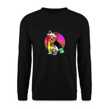 Yorkshire Terrier Yorkie Hund Geschenk - Unisex Pullover - Schwarz - Vorne - Alina (178cm) & Michal (187cm)