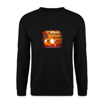 Funny Dabbing Fox Lover Wild Heart Valentine's Day - Unisex Sweatshirt - black - Front - Alina (178cm) & Michal (187cm)