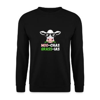 Moo chas Grass ias - Sweat-shirt Unisexe - noir - Devant - Alina (178cm) & Michal (187cm)
