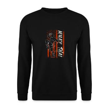 America muay thai Flag - Unisex Sweatshirt - black - Front - Alina (178cm) & Michal (187cm)