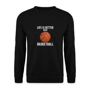 La vie est meilleure avec le basketball - Sweat-shirt Unisexe - noir - Devant - Alina (178cm) & Michal (187cm)