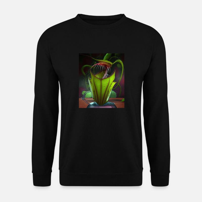 Lustige Grafik Krug Pflanzenkunst Coole Nepenthes - Unisex Pullover - Schwarz
