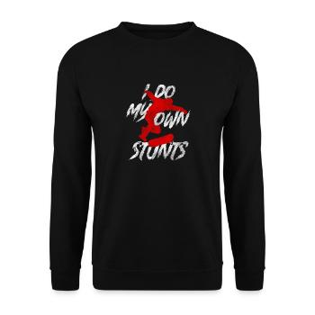 Skater Skateboard Cool Kickflip I Do My Own Stunts - Unisex Sweatshirt - black - Front - Alina (178cm) & Michal (187cm)