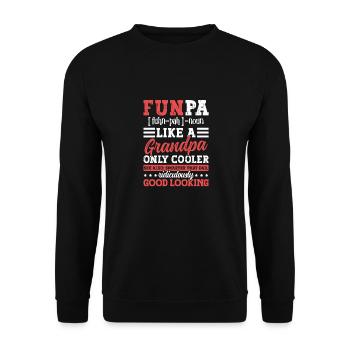 Funpa Definition Wie Ein Opa Nur Kühler - Unisex Pullover - Schwarz - Vorne - Alina (178cm) & Michal (187cm)