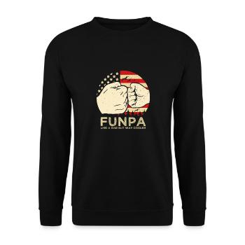 Funpa-definition Wie Opa, Nur Cooler - Unisex Pullover - Schwarz - Vorne - Alina (178cm) & Michal (187cm)
