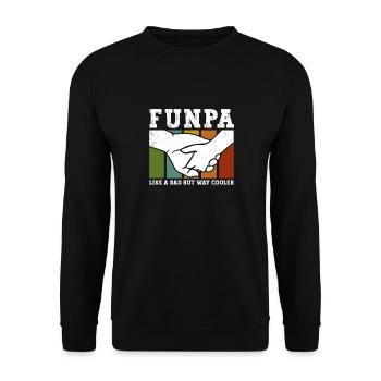 Funpa-definition Wie Opa, Nur Cooler - Unisex Pullover - Schwarz - Vorne - Alina (178cm) & Michal (187cm)