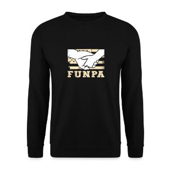 Funpa Us Flag Papa Opa Vatertag - Unisex Pullover - Schwarz - Vorne - Alina (178cm) & Michal (187cm)
