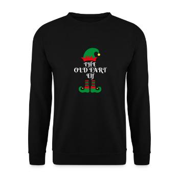 THE OLD FART ELF Santa's little helper Christmas - Unisex Sweatshirt - black - Front - Alina (178cm) & Michal (187cm)
