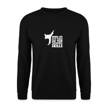 Taekwondo Martial Arts Gift Idea Tae Kwon Do - Unisex Sweatshirt - black - Front - Alina (178cm) & Michal (187cm)