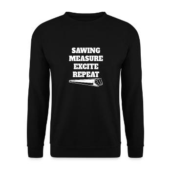 Schreiner Handwerker Schreinerei Tischler Hobel - Unisex Pullover - Schwarz - Vorne - Alina (178cm) & Michal (187cm)