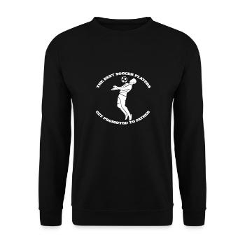 Fußballspieler Fußball Vater Fußballtrainer Dad - Unisex Pullover - Schwarz - Vorne - Alina (178cm) & Michal (187cm)