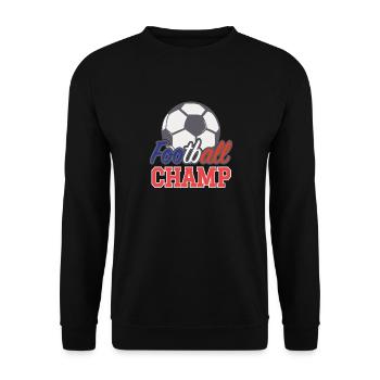 Fußballer Geschenk Fußball Geburtstag - Unisex Pullover - Schwarz - Vorne - Alina (178cm) & Michal (187cm)