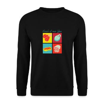 La viande mange la vie - Sweat-shirt Unisexe - noir - Devant - Alina (178cm) & Michal (187cm)