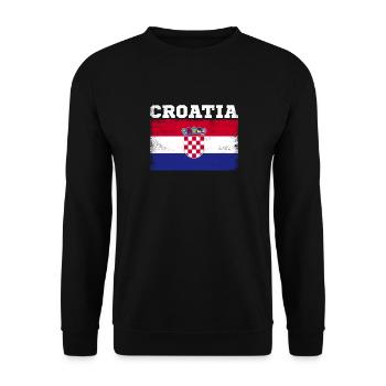 Vintage Kroatien - Unisex Pullover - Schwarz - Vorne - Alina (178cm) & Michal (187cm)