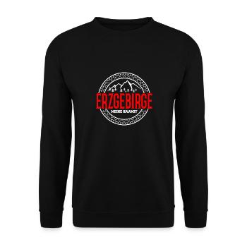 Erzgebirge Heimatliebe - Unisex Pullover - Schwarz - Vorne - Alina (178cm) & Michal (187cm)