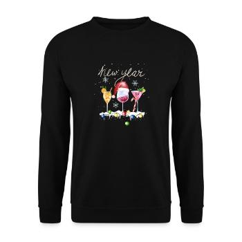 Cocktails du Nouvel An Flocons de neige d’hiver - Sweat-shirt Unisexe - noir - Devant - Alina (178cm) & Michal (187cm)