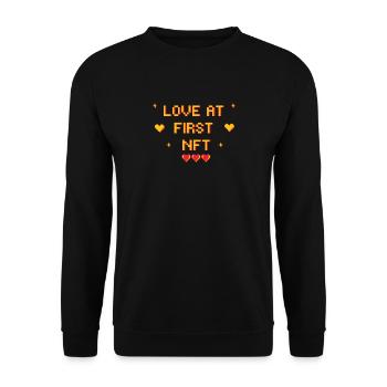 Love on the first nft Love for NFT Valentine's Day - Unisex Sweatshirt - black - Front - Alina (178cm) & Michal (187cm)