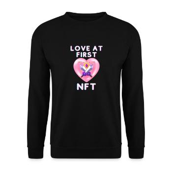 Love on the first nft Love for NFT Valentine's Day - Unisex Sweatshirt - black - Front - Alina (178cm) & Michal (187cm)