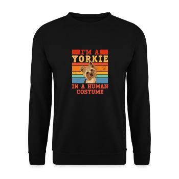Yorkshire Terrier Yorkie Hund Geschenk - Unisex Pullover - Schwarz - Vorne - Alina (178cm) & Michal (187cm)