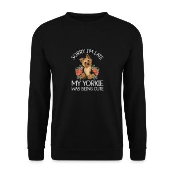 Yorkshire Terrier Yorkie Dog Cadeau - Sweat-shirt Unisexe - noir - Devant - Alina (178cm) & Michal (187cm)
